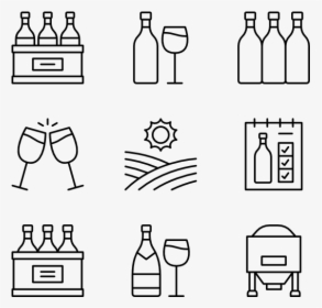 Winery - Bottle Line Draw Vector, HD Png Download, Transparent PNG