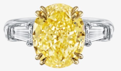 Classic Winston™, Oval-shaped Yellow Diamond Ring - Yellow Diamond Ring Tiffany Png, Transparent Png, Transparent PNG