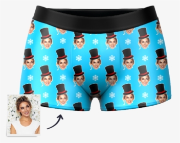 Custom Christmas Snowman Face Boxer Shorts - Underpants, HD Png Download, Transparent PNG