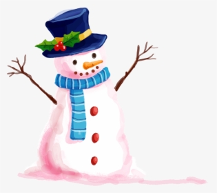 Drawn Snowman Winter - Snowman, HD Png Download, Transparent PNG