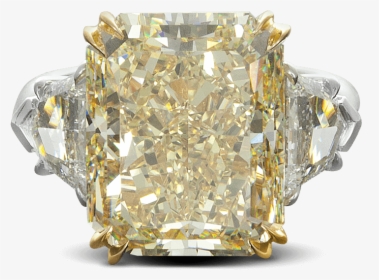 Ring Trio Yellow Diamond Three Stone Platinum Gold - Engagement Ring, HD Png Download, Transparent PNG