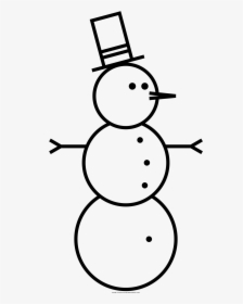 Snowman Coloring Page - Line Art, HD Png Download, Transparent PNG