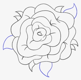 How To Draw Rose Flower - Rose Flower Sketch, HD Png Download, Transparent PNG