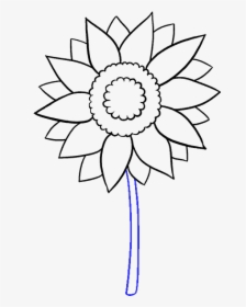 How To Draw Sunflower - Aesthetic Sunflower Drawing Easy, HD Png Download, Transparent PNG