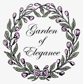 Garden Of Elegance - Free Floral Wreath Clipart Black And White, HD Png Download, Transparent PNG