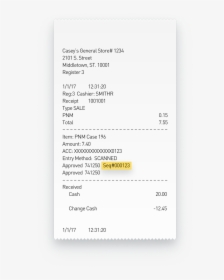 Casey's General Store Receipt, HD Png Download, Transparent PNG