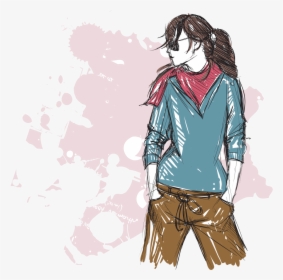 Download Fashion Girl Png Pic For Designing Projects - Fashion Girl Illustration Png, Transparent Png, Transparent PNG