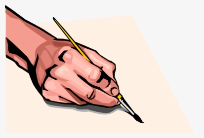 Vector Illustration Of Hand Painting With Artist S - Hand Holding A Paintbrush, HD Png Download, Transparent PNG