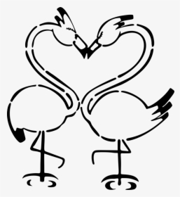 Line Art,swan,tail - Flamingo Love Icon Png, Transparent Png, Transparent PNG