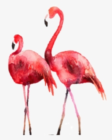 Flamingo Poster Printmaking Illustration - Flamingo Painting Png, Transparent Png, Transparent PNG