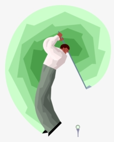 Vector Illustration Of Sport Of Golf Golfer Teeing - Illustration, HD Png Download, Transparent PNG