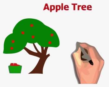 Apple Tree Draw Pencil Clipart Png - Apple Tree Clip Art, Transparent Png, Transparent PNG