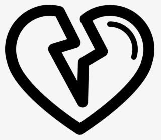 Broken Heart Outline Png - Imagenes Y Diseños De Corazones Rotos, Transparent Png, Transparent PNG