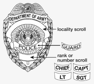 Us Department Of The Army Police-guard Badge - Army Civilian Police Badge, HD Png Download, Transparent PNG