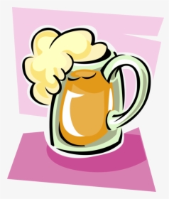 Vector Illustration Of Frothy Mug Of Beer Alcohol Beverage, HD Png Download, Transparent PNG