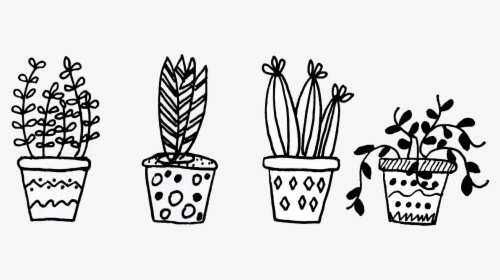 Transparent Flower Doodle Png - Cactus Black And White Png, Png Download, Transparent PNG