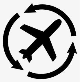 Airplane Silhouette With Arrows Circle - Flight App Logo, HD Png Download, Transparent PNG