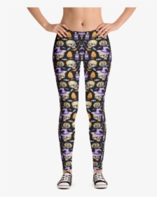 Witchy Skulls And Poison Leggings - Cupcake Leggings, HD Png Download, Transparent PNG