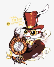 The White Rabbit - Steampunk White Rabbit Alice In Wonderland, HD Png Download, Transparent PNG
