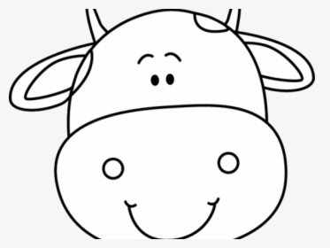 Transparent Cow Face Clipart Black And White - Cute Cow Face Cartoon, HD Png Download, Transparent PNG