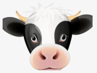 Transparent Cow Face Clipart Black And White - Cartoon Cow Face Clipart Png, Png Download, Transparent PNG