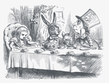 Lewis Carroll Society Of North America - Cartoon Alice And The Mad Hatter, HD Png Download, Transparent PNG