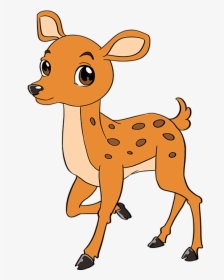 How To Draw Baby Deer - Baby Deer Drawing Easy Step By Step, HD Png Download, Transparent PNG