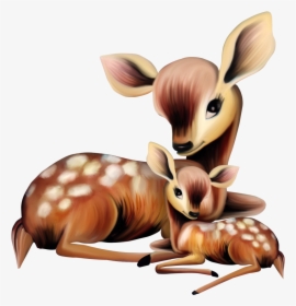 Mama And Baby Deer Clip Art , Png Download - Baby Deer Clipart Free, Transparent Png, Transparent PNG