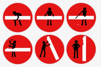 Stick Figure, Road Sign, Traffic Sign, Action, Isolated - Direction Road Signs, HD Png Download, Transparent PNG