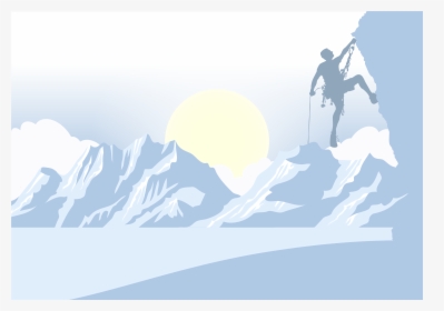 Graphic Design Mountain Euclidean Vector Silhouette - Mountain Climber Vector, HD Png Download, Transparent PNG