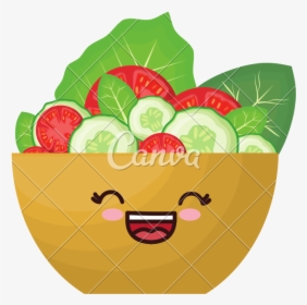 Kawaii Salad Bowl Icon - Kawaii Salad Drawing, HD Png Download, Transparent PNG