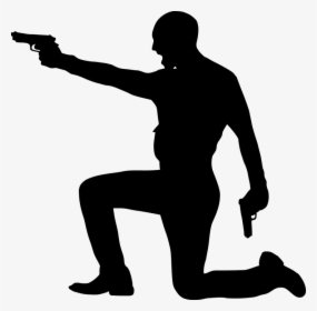 Silhouette, Officer, Attack, Gun, Fire, Aiming, Ammo - Siluet Pubg, HD Png Download, Transparent PNG