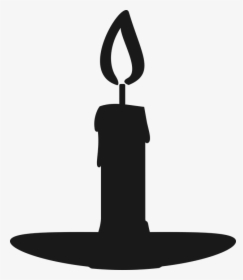 Silhouette, Candle, Gray, Vector, Icon, Shadow, Fire - Candle Clipart Black And White Png, Transparent Png, Transparent PNG