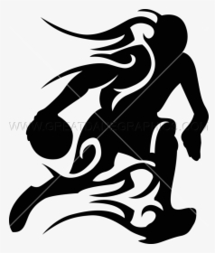Clipart Fire Silhouette - Basketball Player On Fire, HD Png Download, Transparent PNG