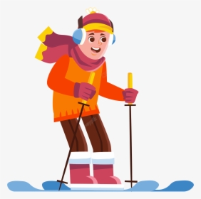 Character Cartoon Cute Ski Png And Vector Image - Skiing Cartoon Png, Transparent Png, Transparent PNG