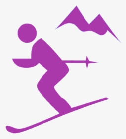 Skiing Icon - Ski Silhouette Clip Art, HD Png Download, Transparent PNG