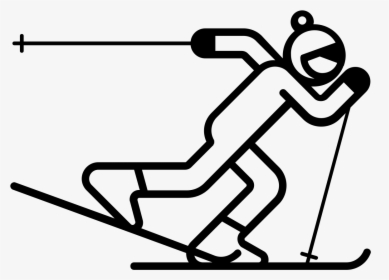 Skier Clipart Black And White, HD Png Download, Transparent PNG