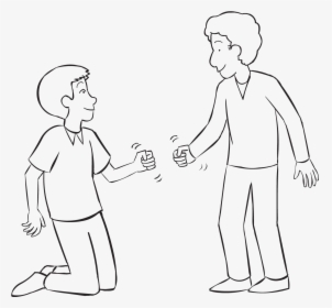 Two People Playing Rock Paper Scissors Five Lives - Rock Paper Scissors Drawing, HD Png Download, Transparent PNG