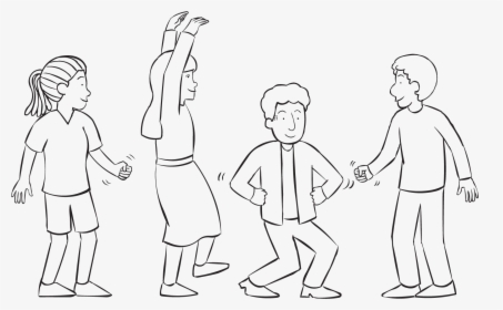 Group Playing A Version Of Rock Paper Scissors In Fun - Rock Paper Scissors Stance, HD Png Download, Transparent PNG