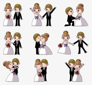 Wedding Invitation Cartoon Clip Art - Cartoon Wedding Vector, HD Png Download, Transparent PNG