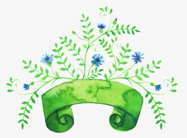 Beautiful Hand-painted Hd Green Leaf Png - Titulo Las Plantas Png, Transparent Png, Transparent PNG