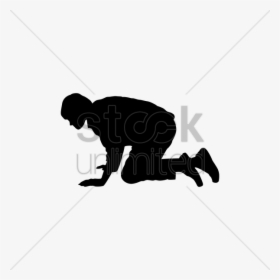 Silhouette Of Man Crawling Clipart - Illustration, HD Png Download, Transparent PNG
