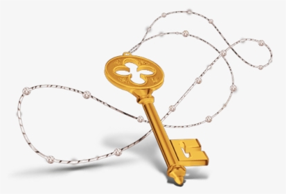 #golden #key #llave #dorada #dorado #gold #oro #cruz - Necklace, HD Png Download, Transparent PNG