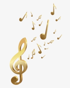 #music #key #notes #golden #stickers - Transparent Gold Music Notes Png, Png Download, Transparent PNG