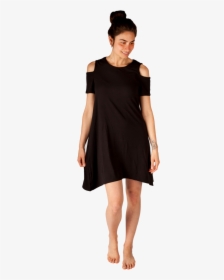 Black Cold Shoulder Dress - Sukienka Z Długim Rękawem, HD Png Download, Transparent PNG
