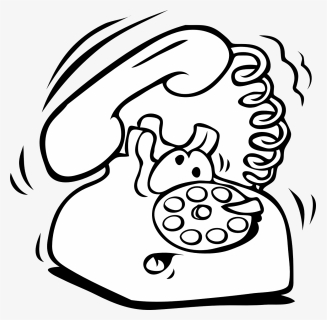 Phone, Comic, Ringing, Cartoon, Alarm, Surprised - Telephone Ringing Clipart Black And White, HD Png Download, Transparent PNG