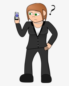 Standing,boy,fictional Character - Man Confused On Phone Clipart, HD Png Download, Transparent PNG