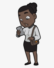 Cartoon Checking This Phone, HD Png Download, Transparent PNG