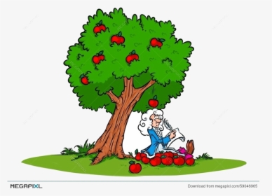 Apple Tree Newton Clipart Transparent Png - Apple Tree Cartoon Png, Png Download, Transparent PNG