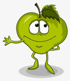 Apple, Cute, Smile, Cartoon, Sheet, Joy, Kindness - Cute Green Apples Cartoon, HD Png Download, Transparent PNG